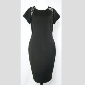 Bongo NEW Black Stretch Bodycon Lace Back Dress 2X